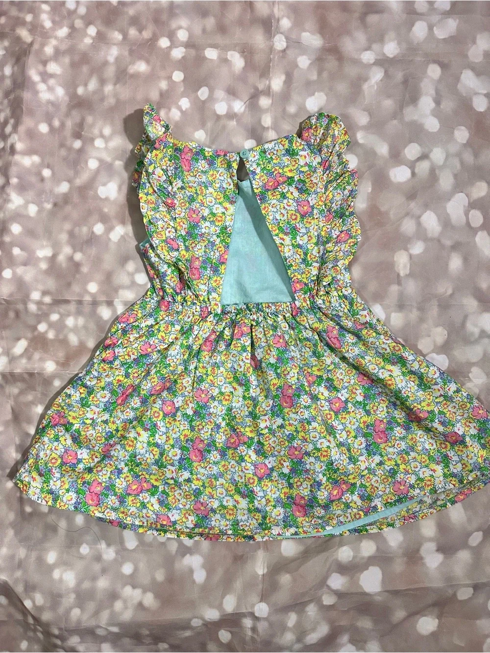 GAP Floral Ruffle-Sleeve Dress - Pink, Yellow & Green